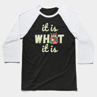 It is What It is Doodle Cat Baseball T-Shirt